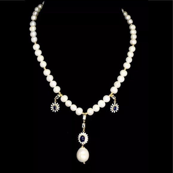 Artist created, stamped 925 Jewelry - Classy Beautiful Genuine Pearl Necklace